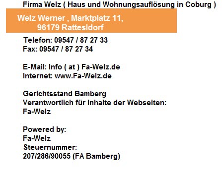 Firma für Haushaltsauflösung in Bamberg,in Coburg, in Lichtenfels undHassfurt. Wir entrümpeln in den Landkreisen Bamberg, Coburg, Lichtenfels und Hassfurt